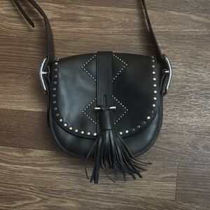 Anne Klein Black Leather Crossbody Bag